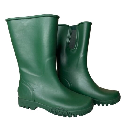 Sperry Top-Sider Nellie Green Waterproof Rubber Rain Boots Size 5 - Picture 1 of 16